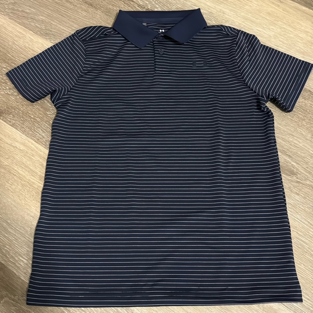 🆕 Under Armour Boys Performance Stripe Polo Youth M